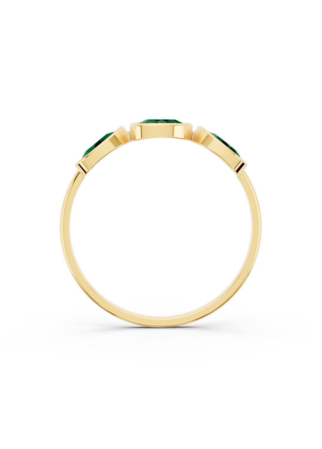 Emerald Organic Three-Stone Ring