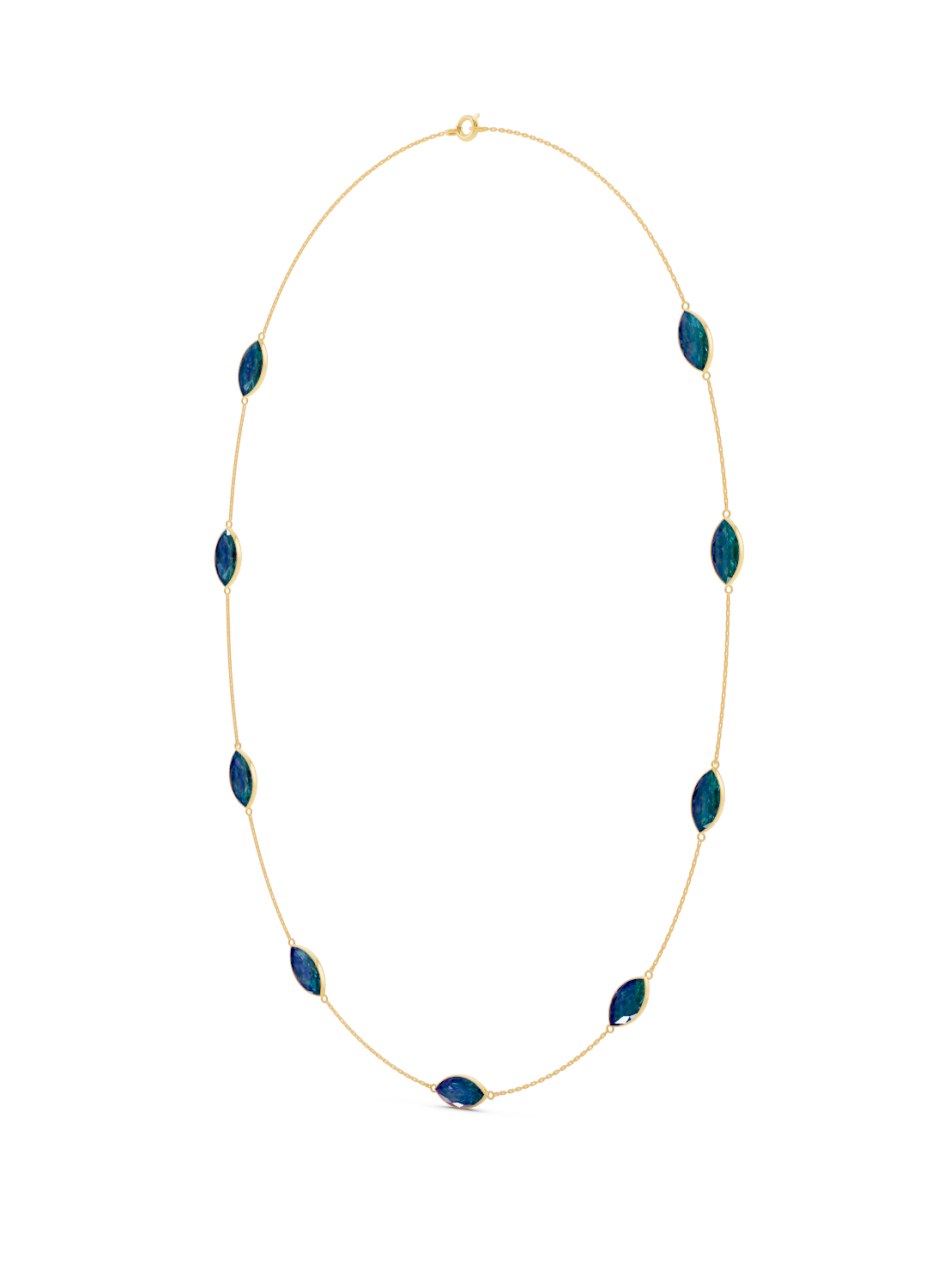 Blue Topaz Marquise Bezel Necklace