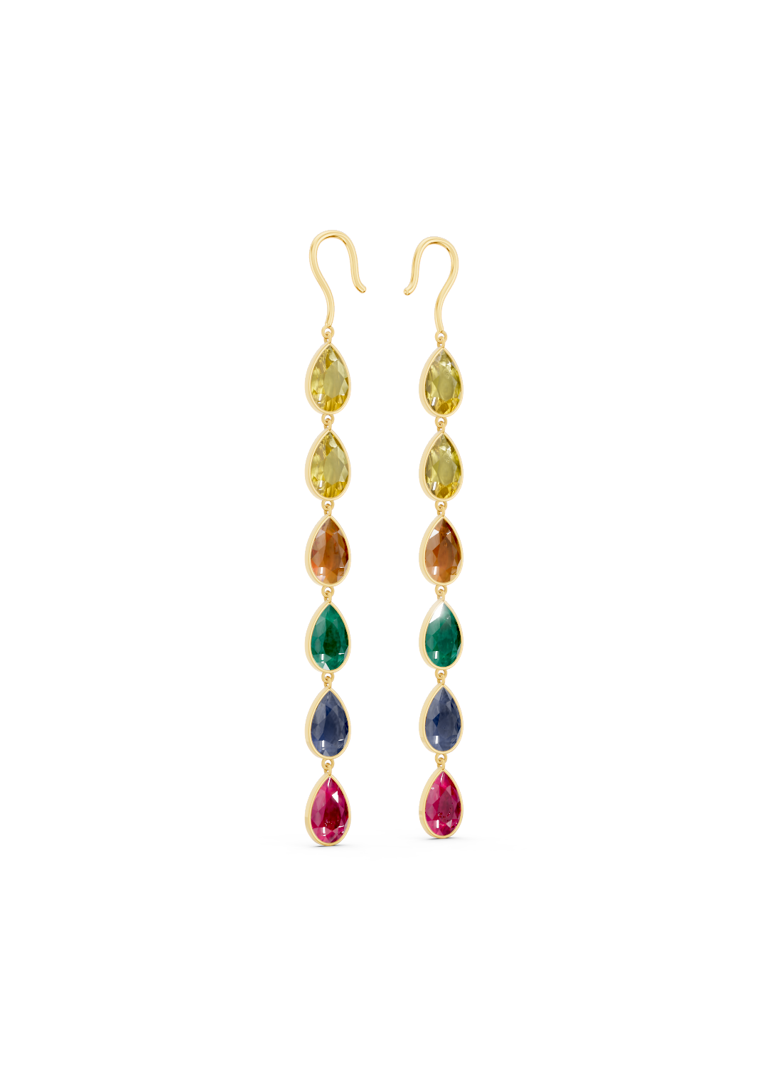 Rainbow Sapphire Drop Earrings