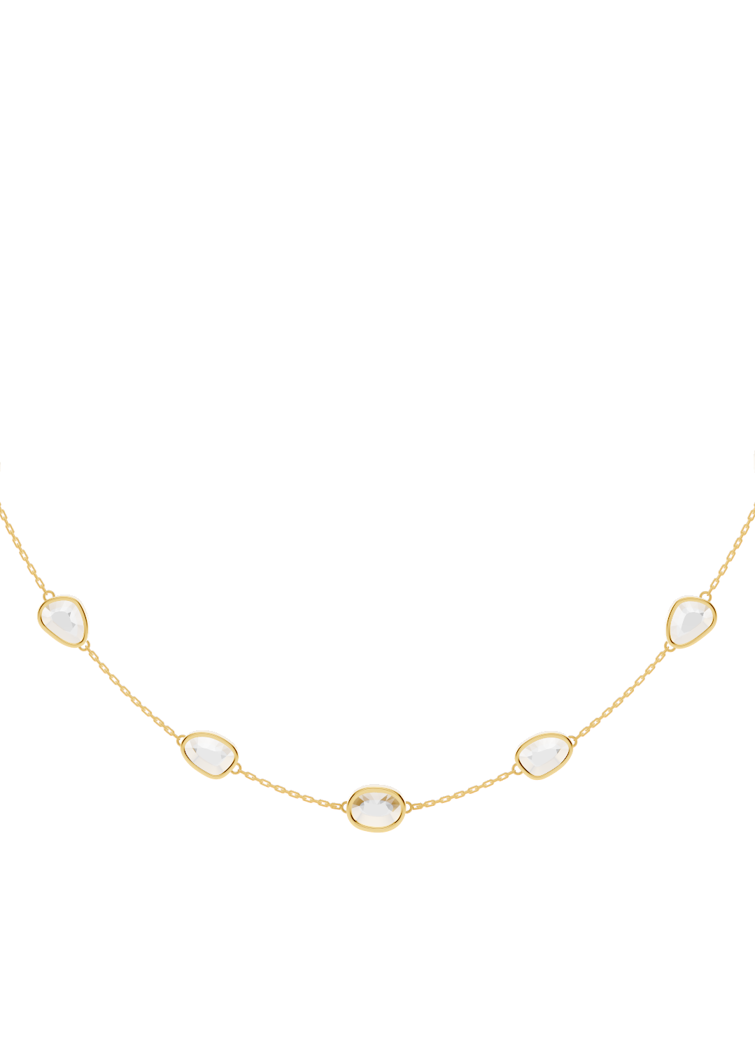 Opal Bezel-Set Gold Necklace