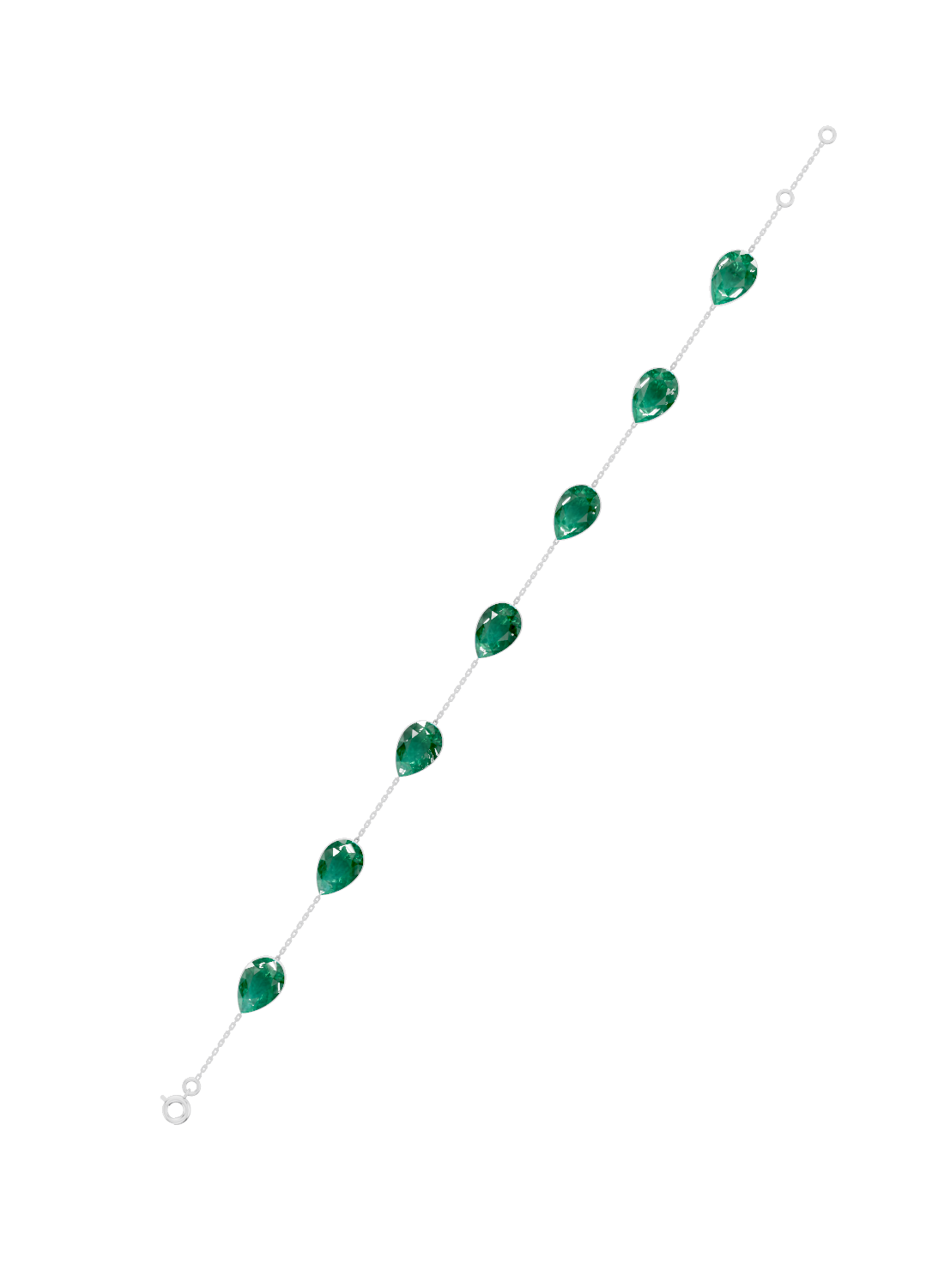 Pear-Cut Zambian Emerald Bezel-Set Delicate Bracelet