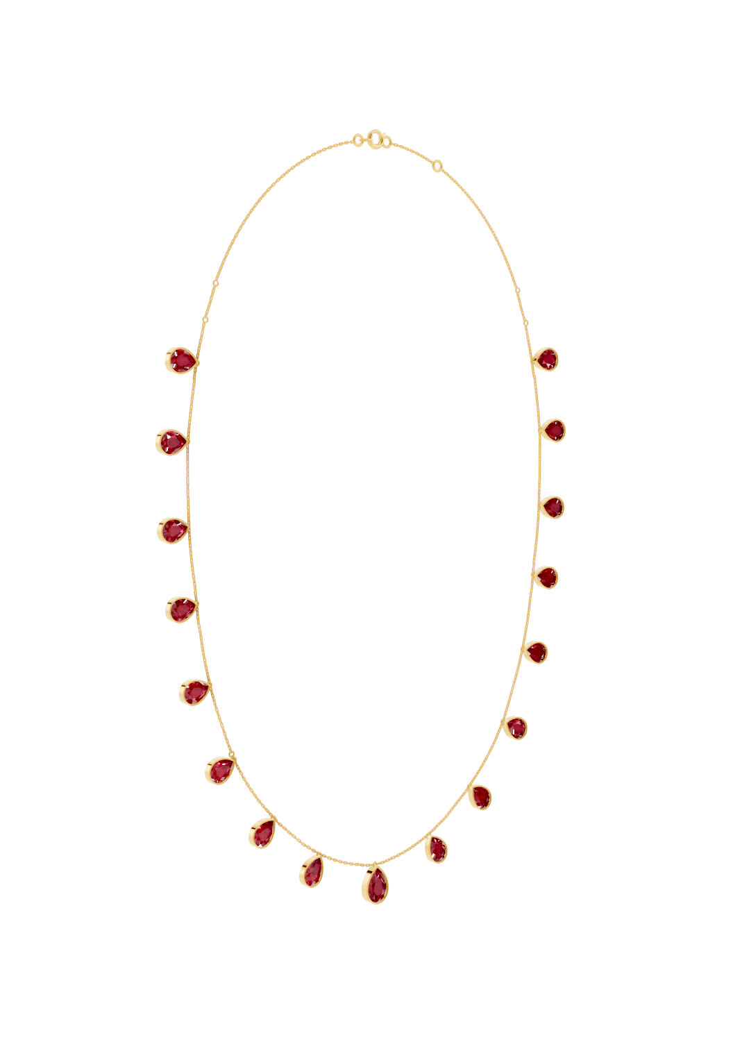 Ruby Drop Bezel-Set Necklace