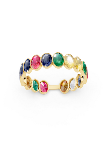 Rainbow Sapphire Full Eternity Ring