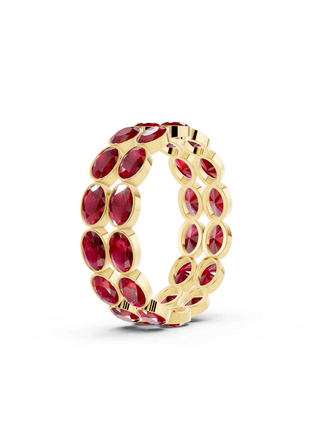 Ruby Oval Double-Row Eternity Ring