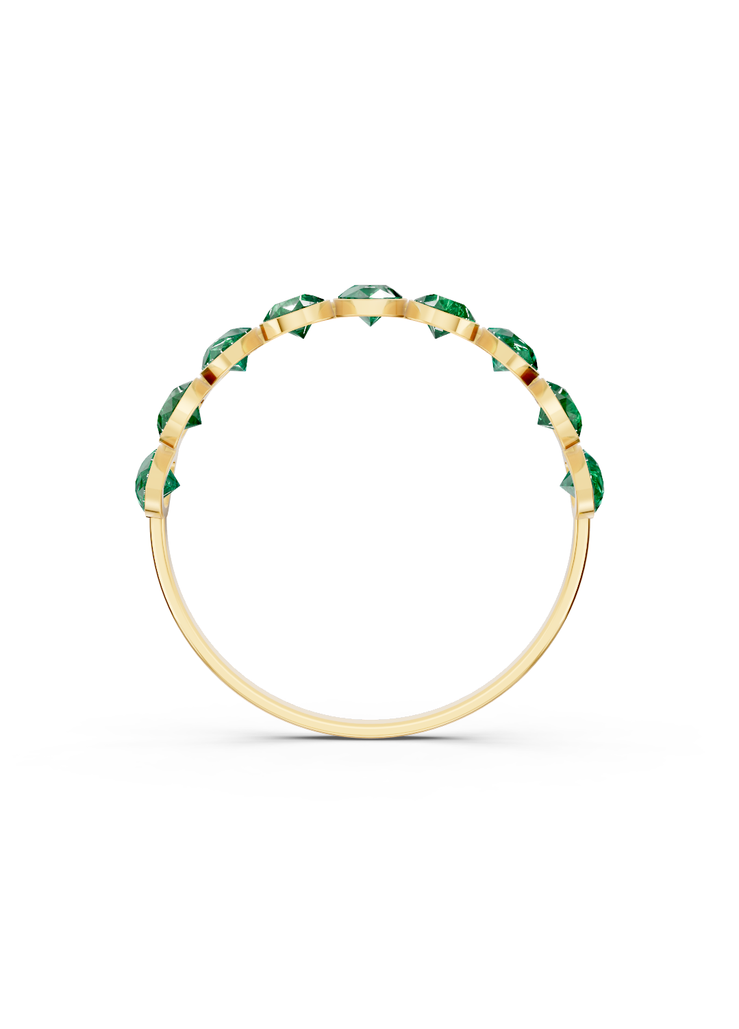 Emerald Alternating Pear Eternity Ring