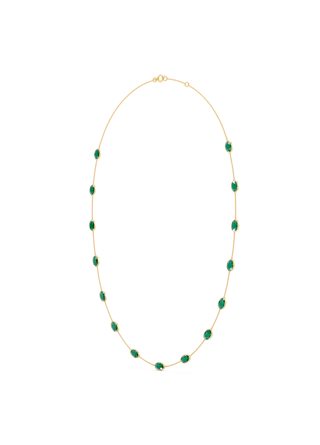 Emerald Bezel-Set Necklace