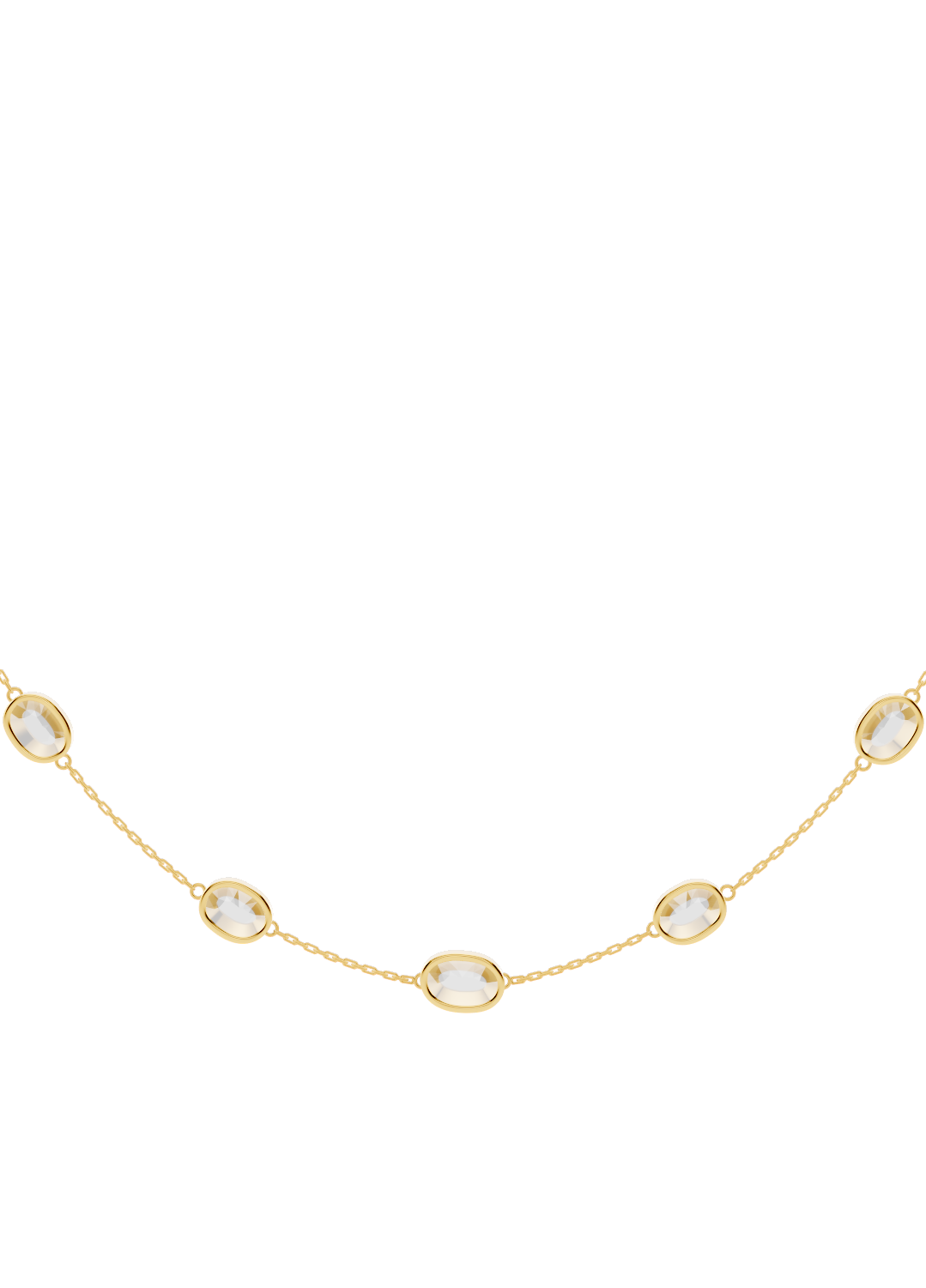 Diamond Bezel-Set Gold Necklace