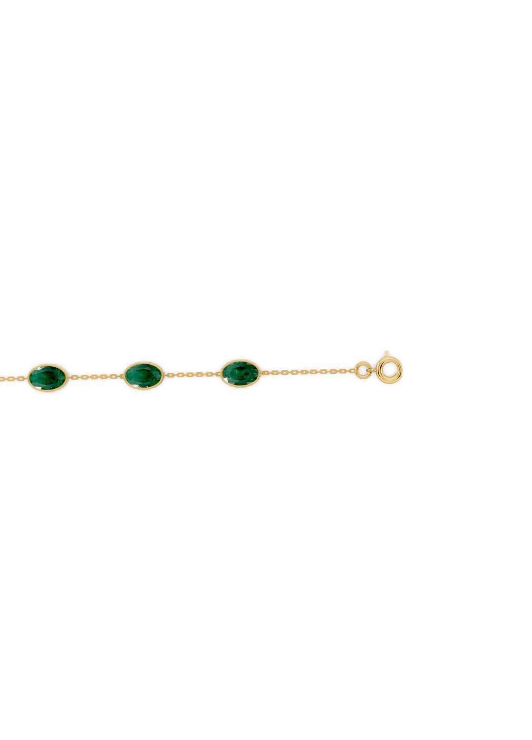 Emerald Solitaire Strand Bracelet