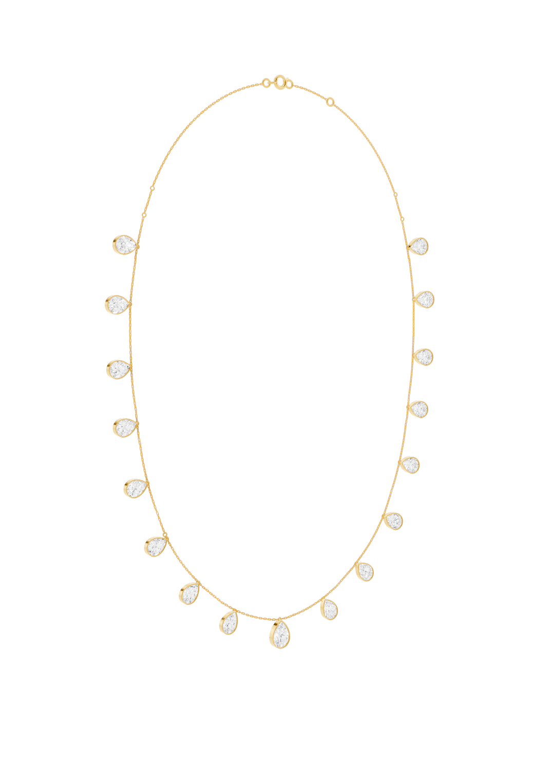Diamond Drop Bezel-Set Necklace