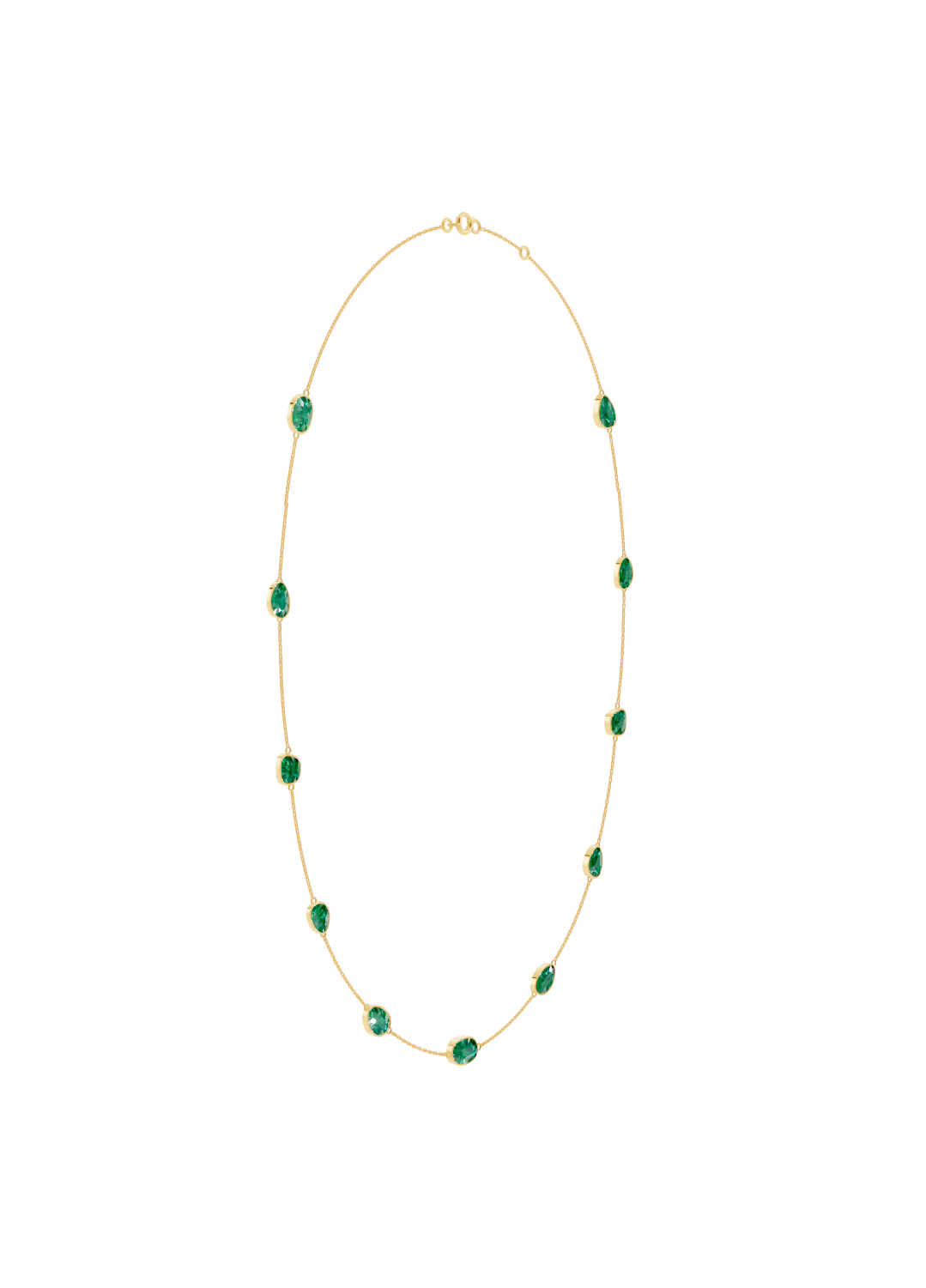 Cushion-Cut Emerald Bezel Necklace