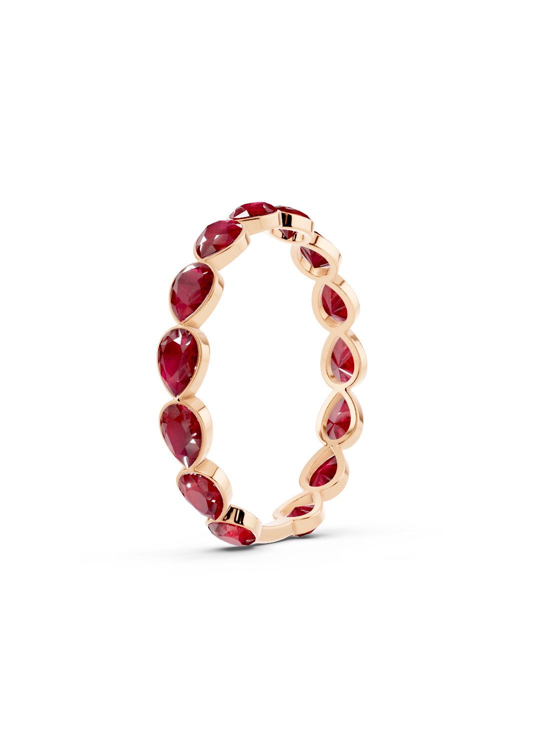 Ruby Pear Graduated Ring