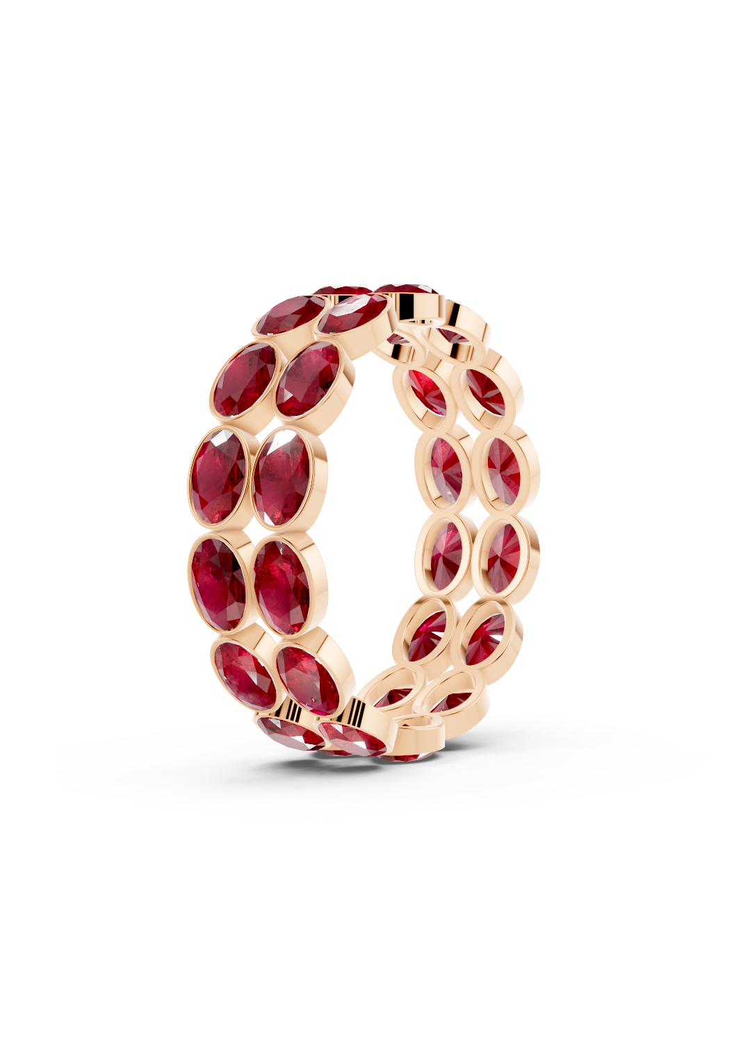 Ruby Oval Double-Row Eternity Ring