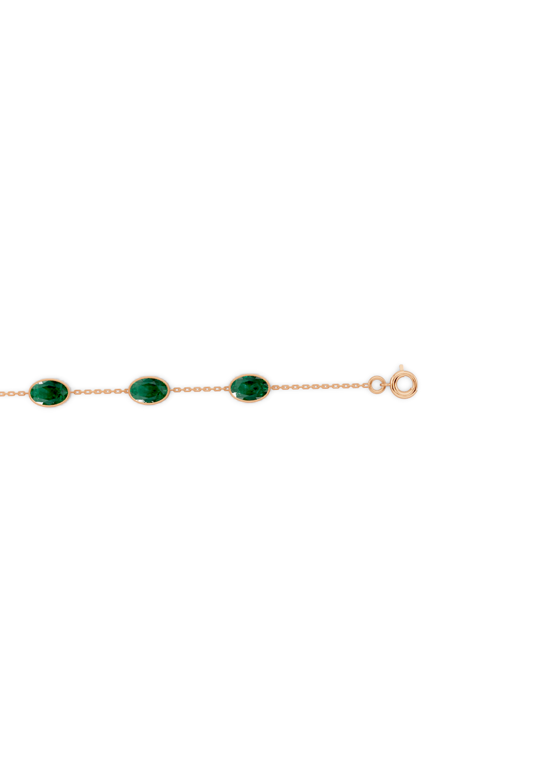 Emerald Solitaire Strand Bracelet