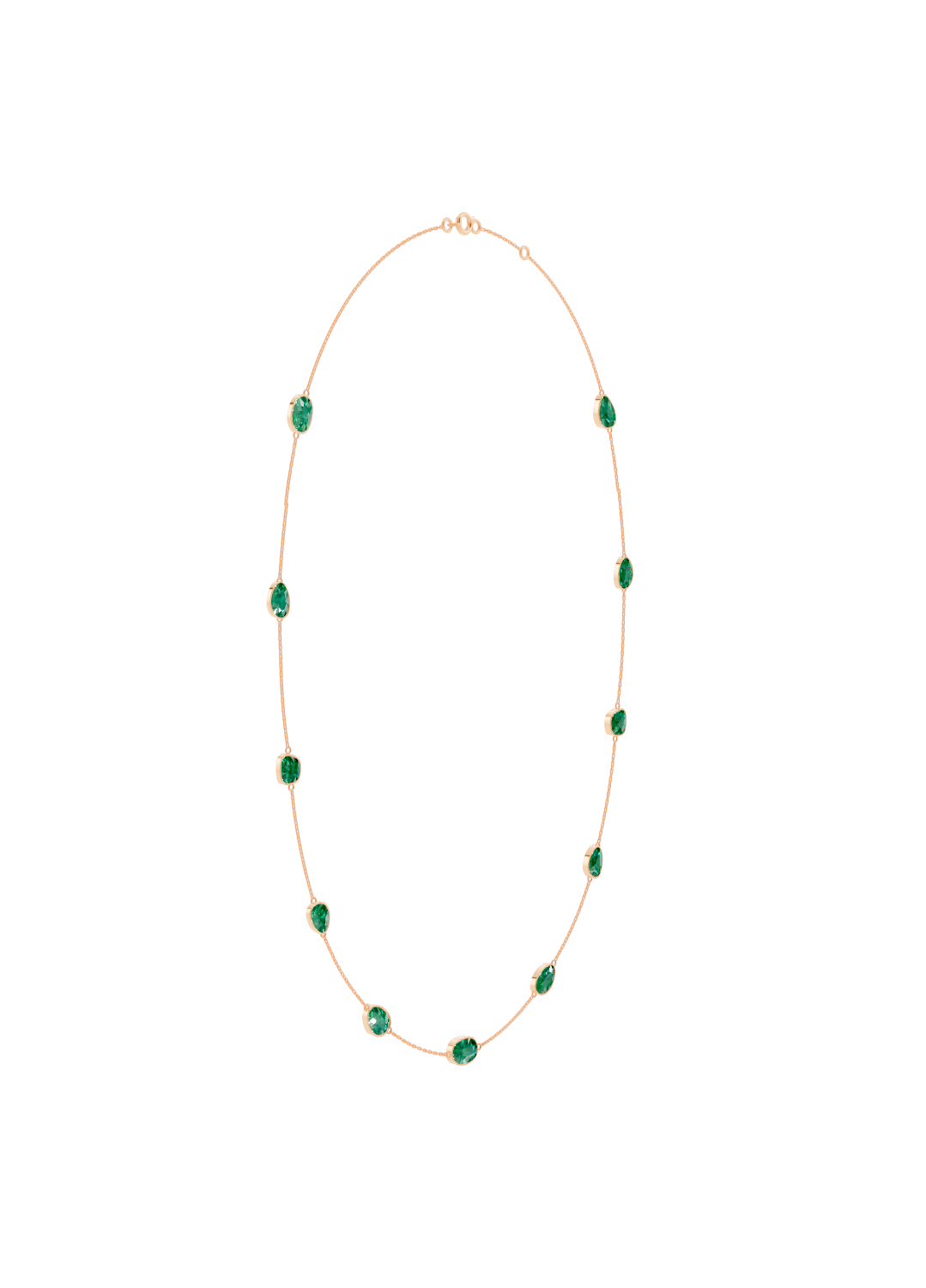 Cushion-Cut Emerald Bezel Necklace