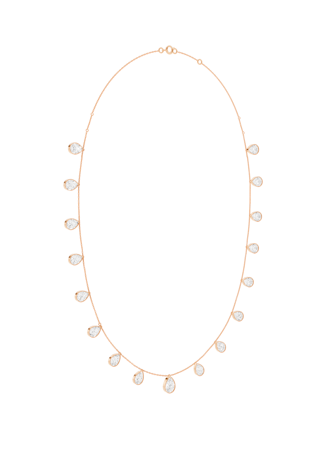 Diamond Drop Bezel-Set Necklace