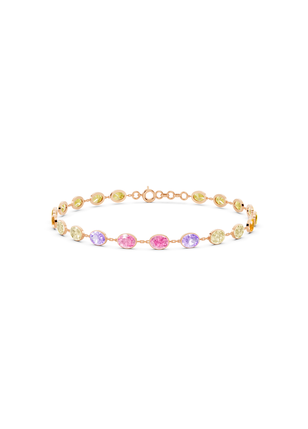 Multi-Color Sapphire Bezel-Set Bracelet
