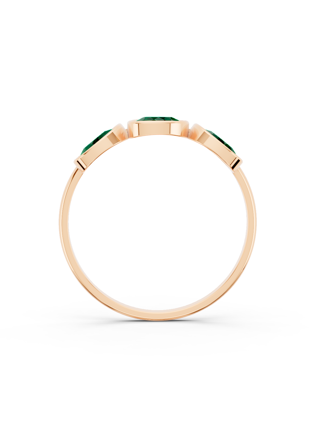 Emerald Organic Three-Stone Ring