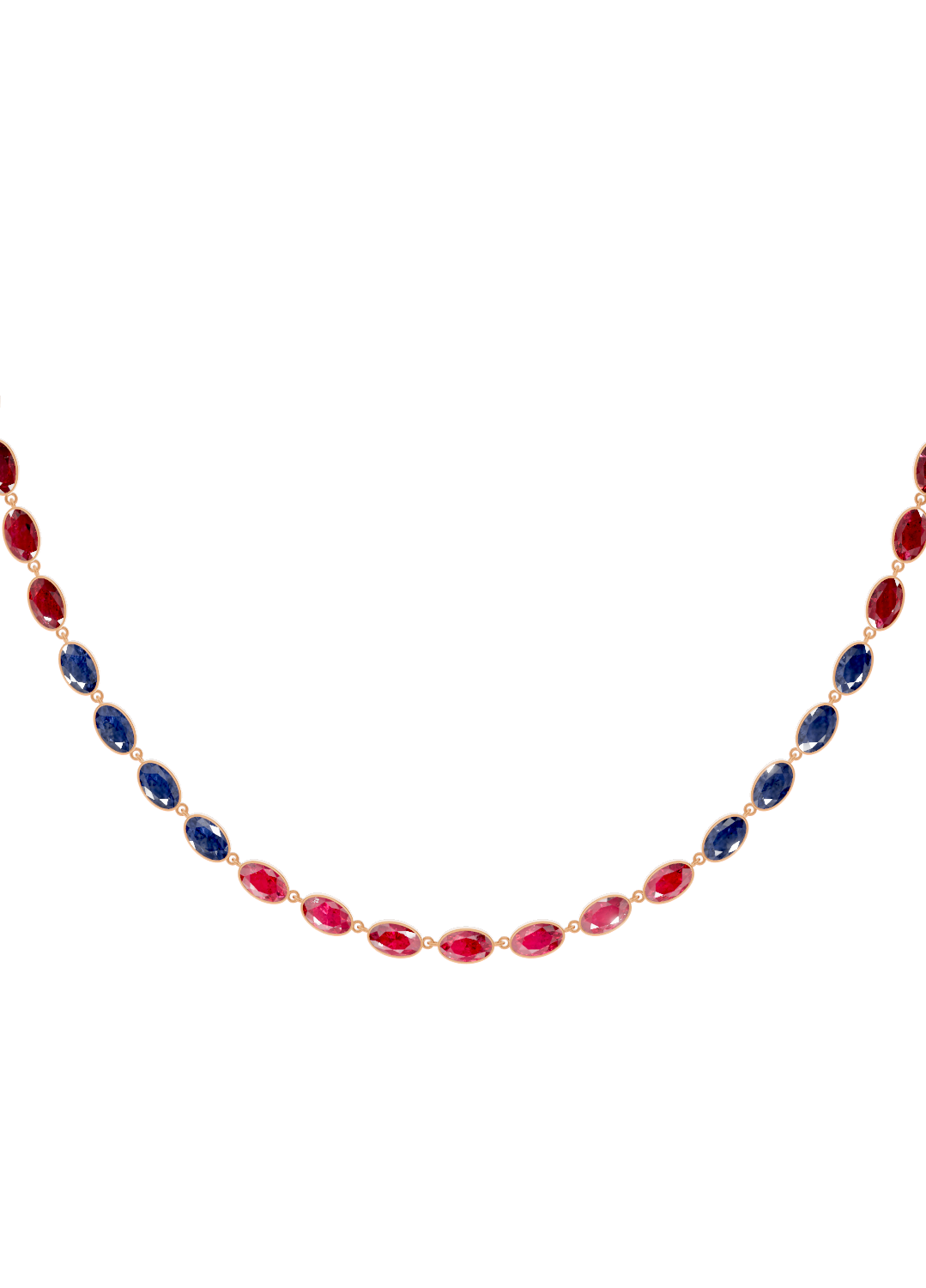 Rainbow Gradient Bezel-Set Gold Necklace
