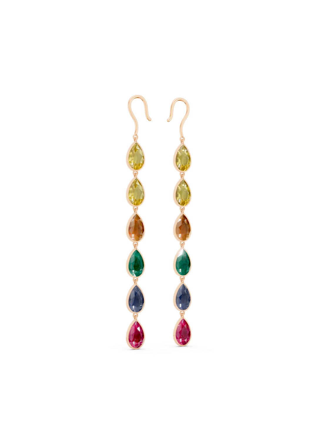 Rainbow Sapphire Drop Earrings