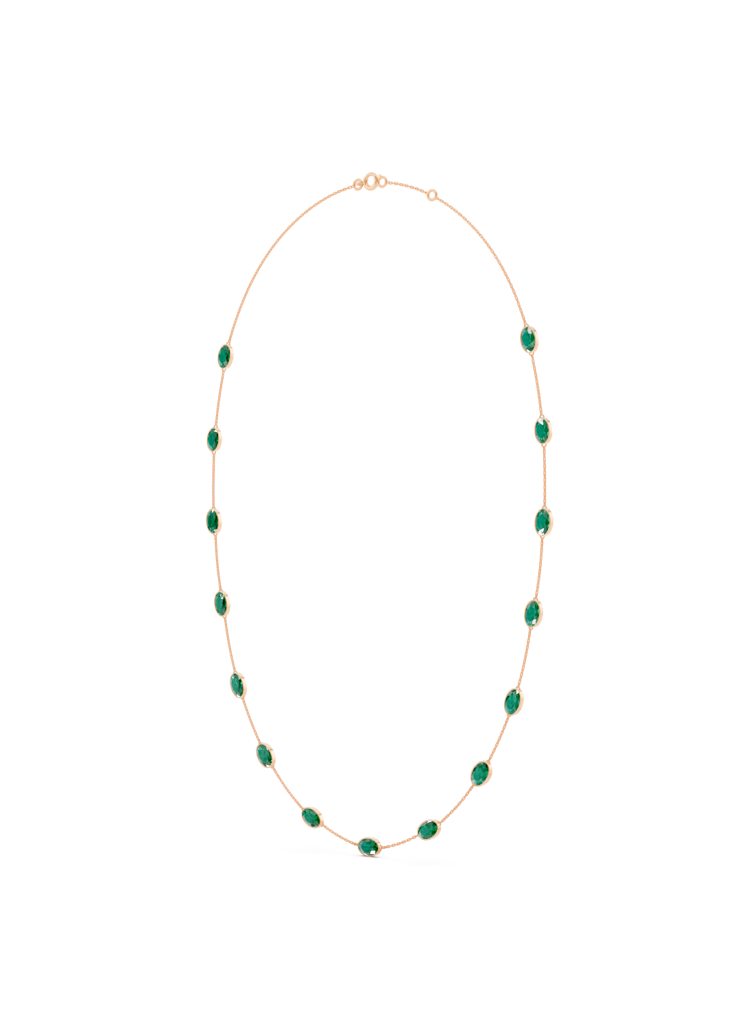 Emerald Bezel-Set Necklace