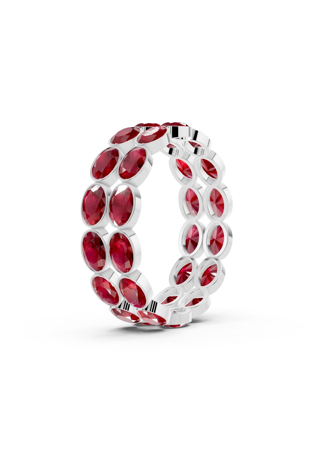 Ruby Oval Double-Row Eternity Ring