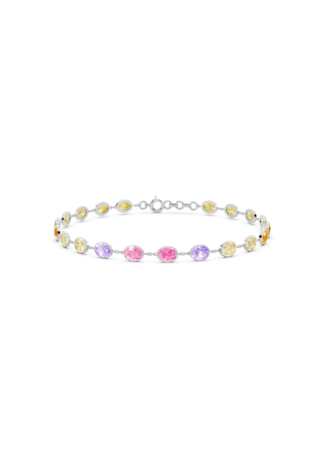 Multi-Color Sapphire Bezel-Set Bracelet