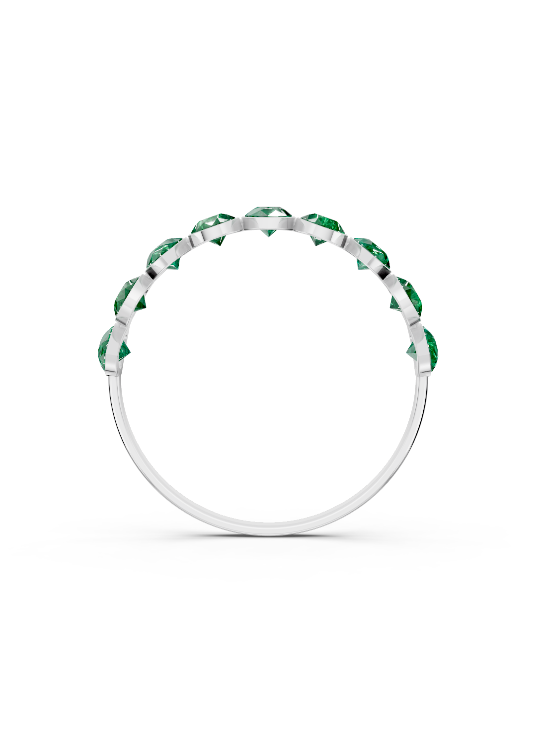 Emerald Alternating Pear Eternity Ring