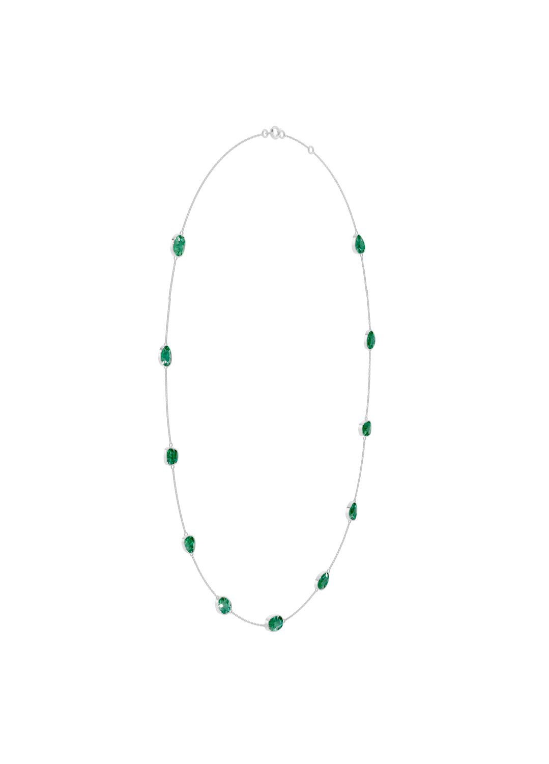 Cushion-Cut Emerald Bezel Necklace