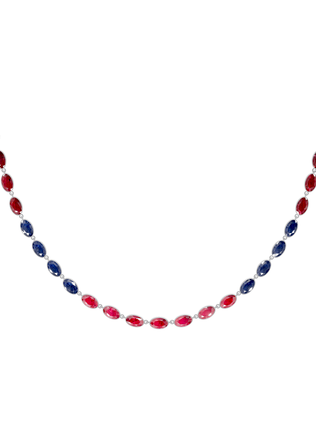 Rainbow Gradient Bezel-Set Gold Necklace