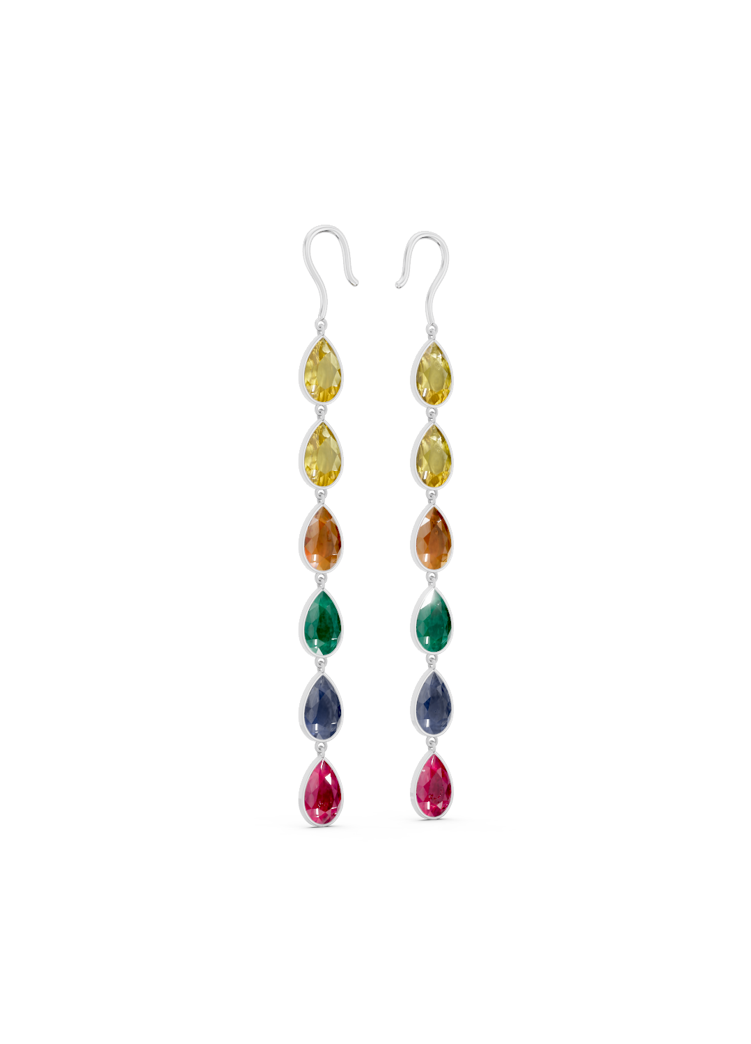 Rainbow Sapphire Drop Earrings