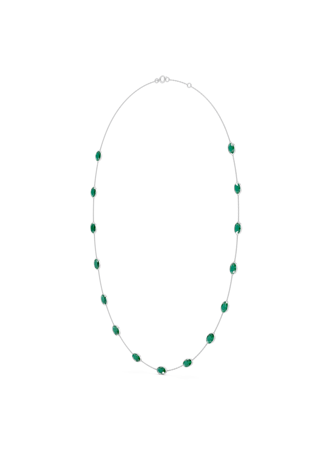 Emerald Bezel-Set Necklace