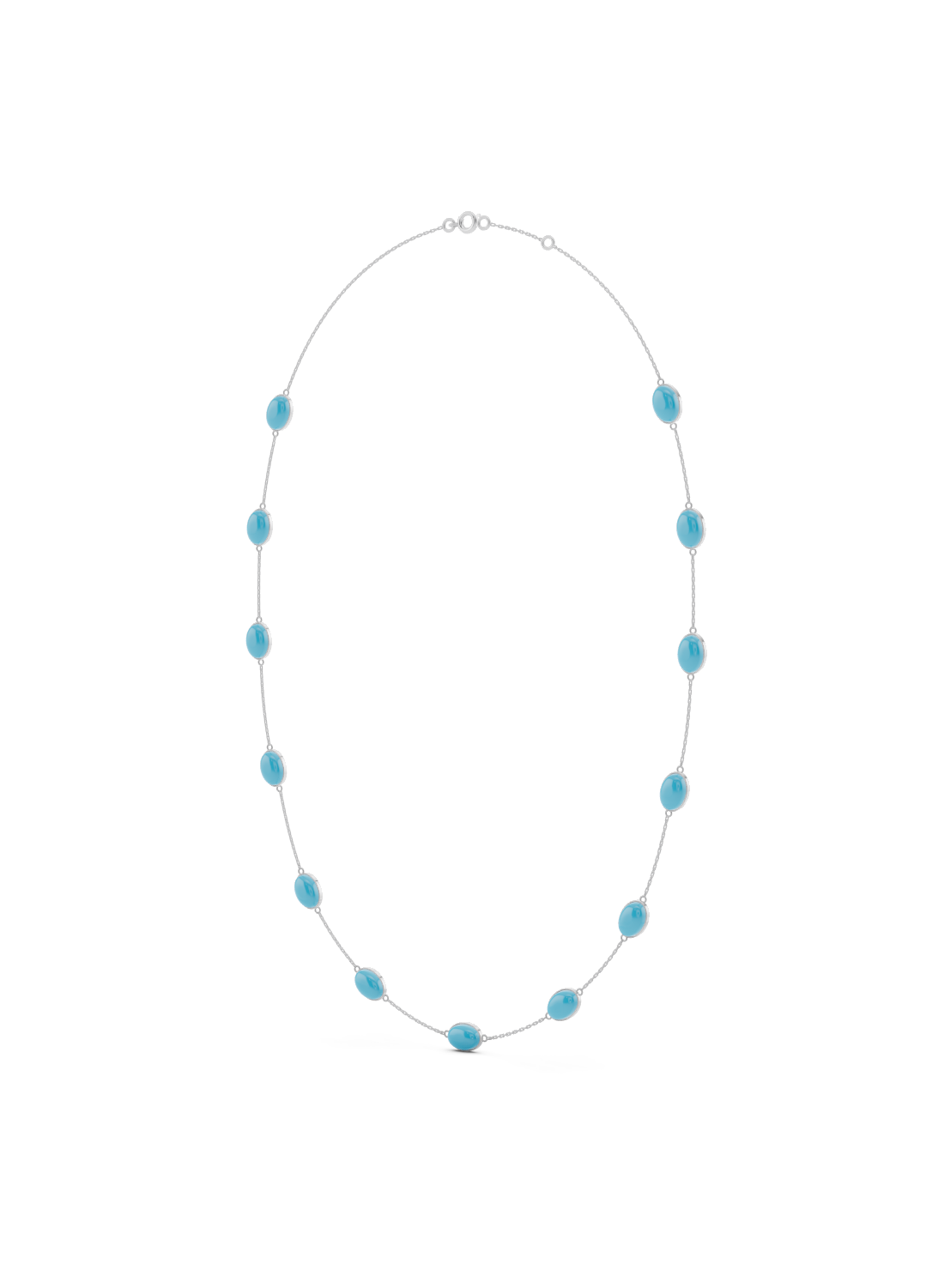 Turquoise Bezel-Set Gold Necklace