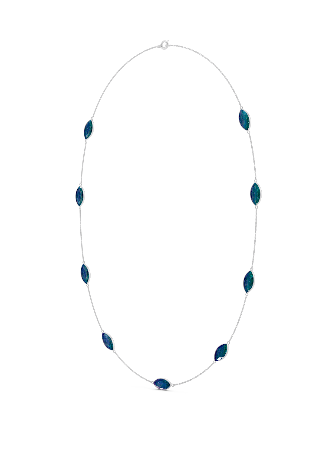 Blue Topaz Marquise Bezel Necklace