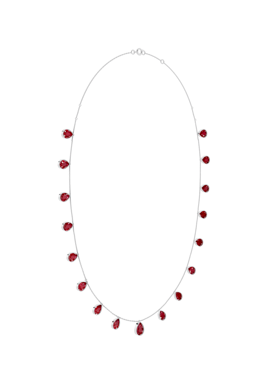 Ruby Drop Bezel-Set Necklace