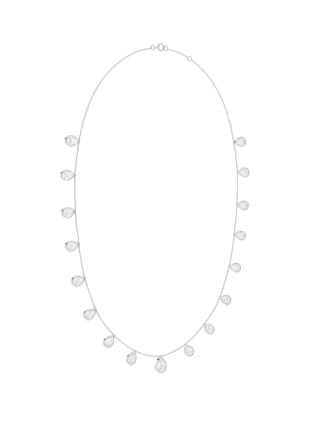 Diamond Drop Bezel-Set Necklace