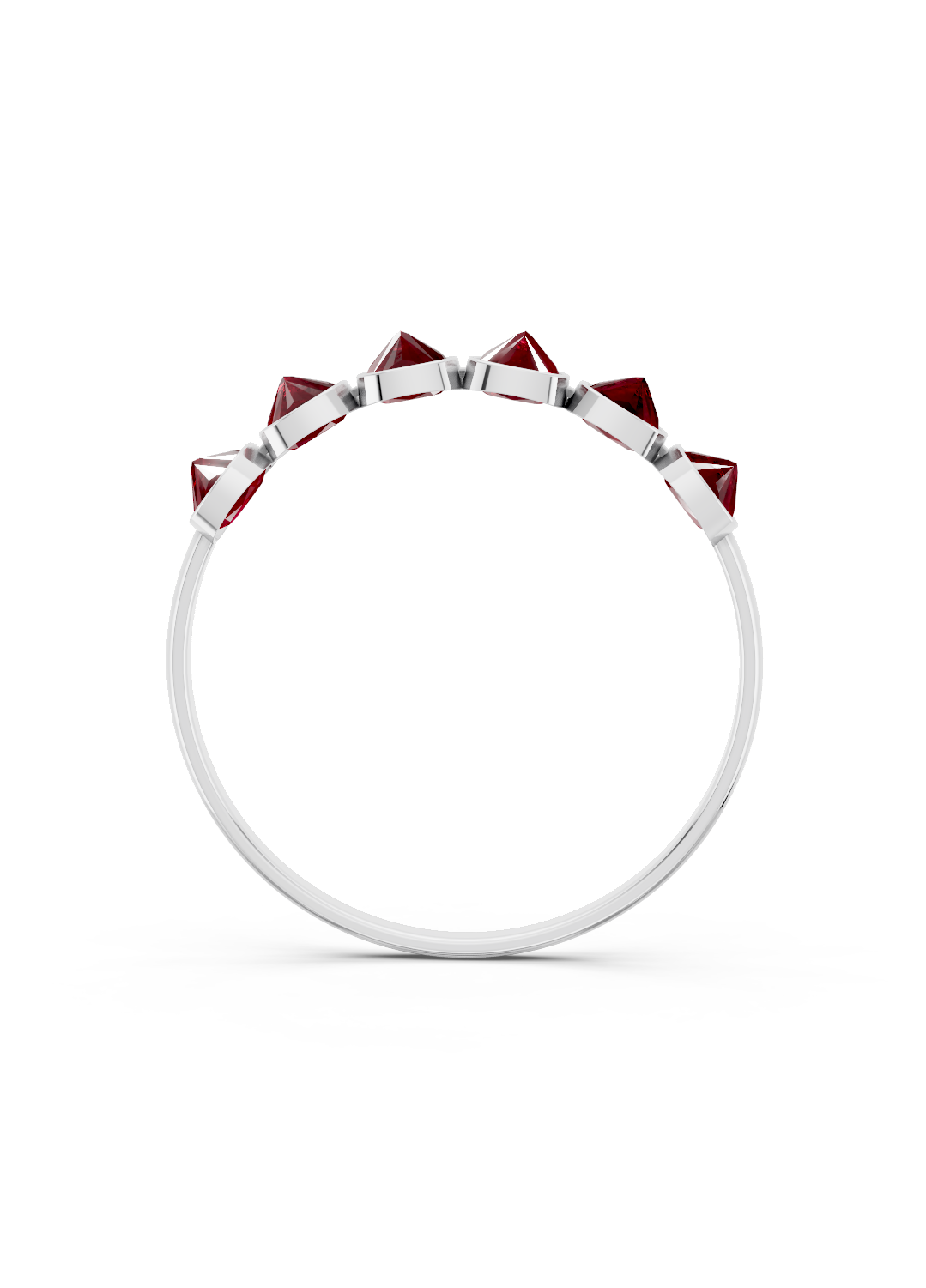 Ruby Pyramid Half Ring