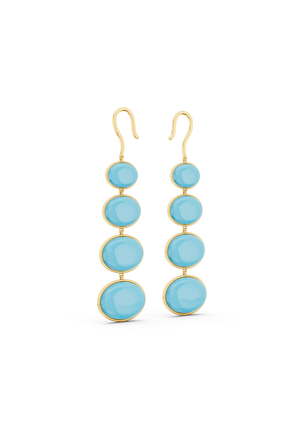 Quadruple Turquoise Drop Earrings