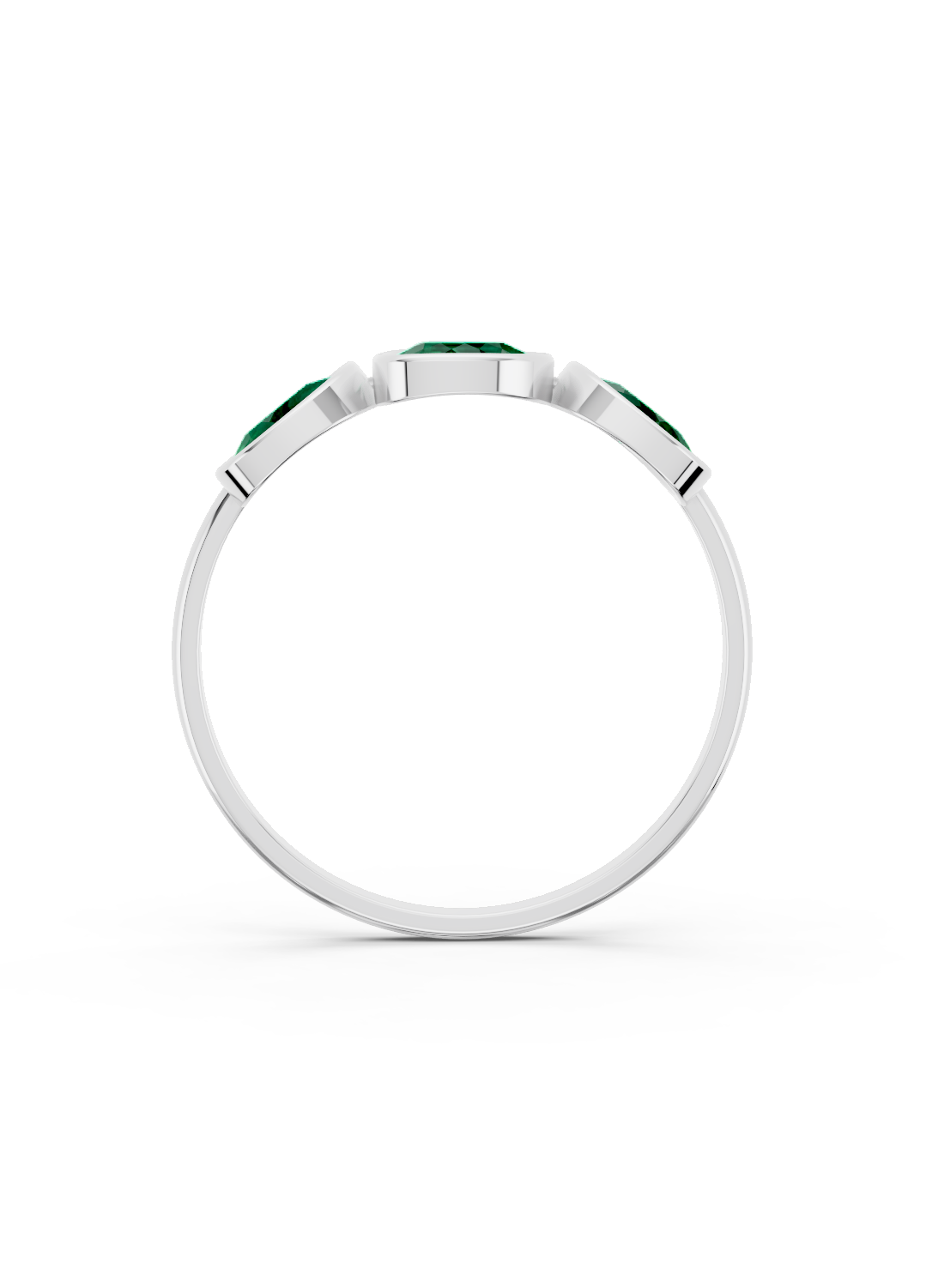 Emerald Organic Three-Stone Ring