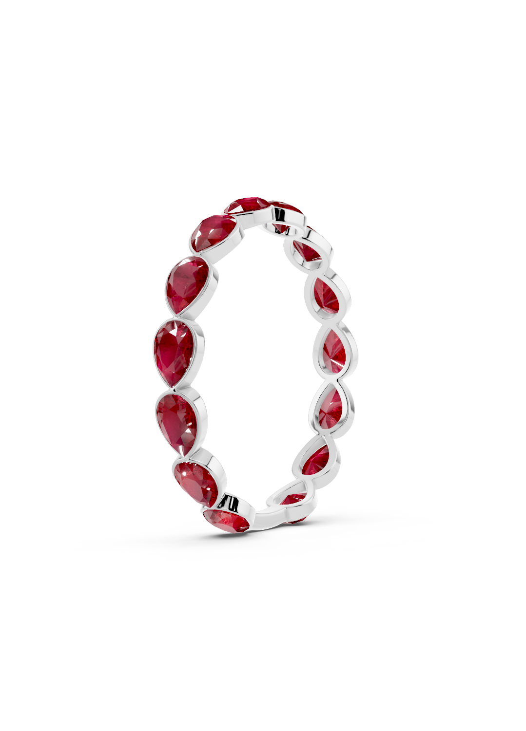 Ruby Pear Graduated Ring