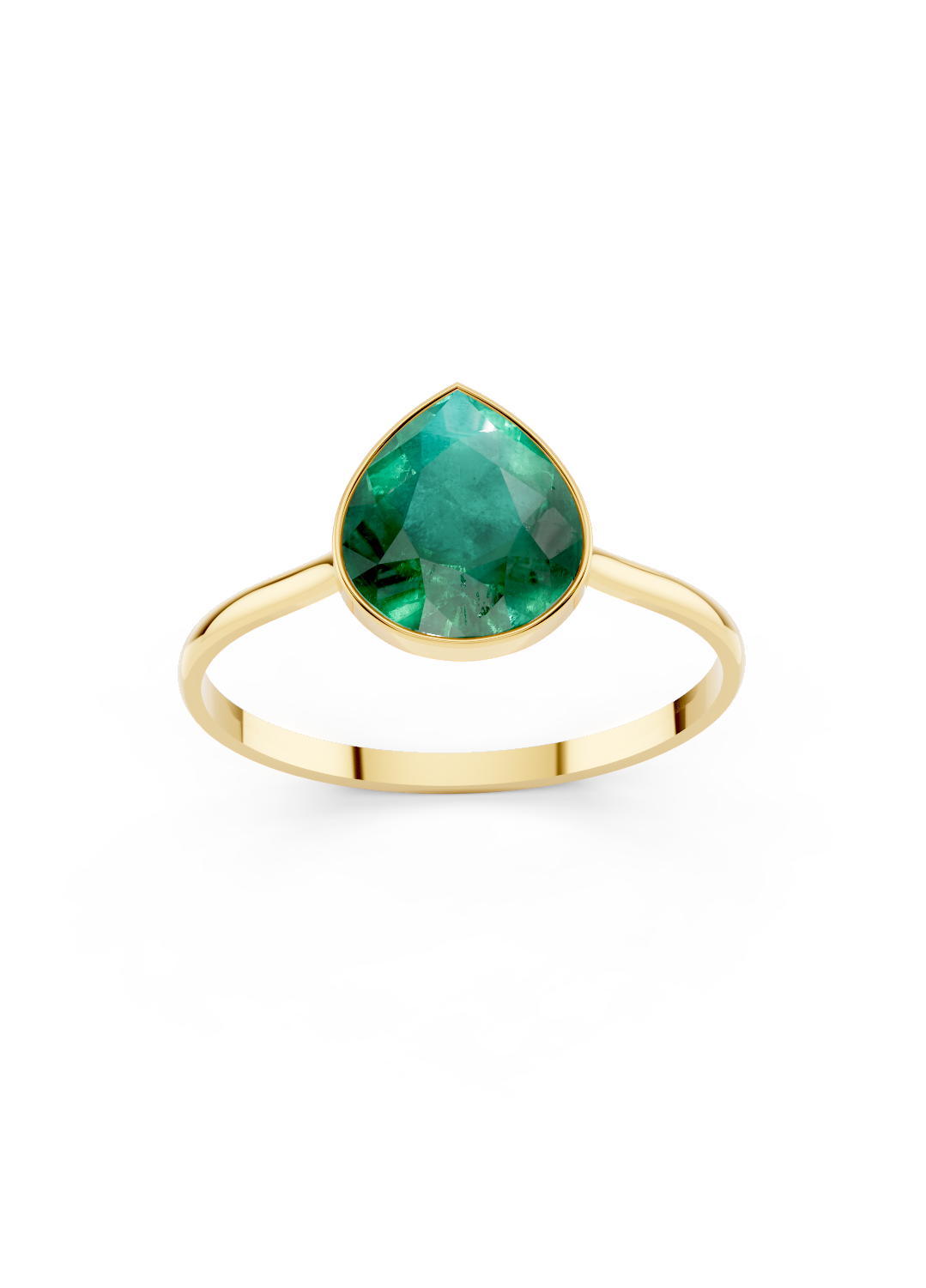 Emerald Pear Solitaire Ring