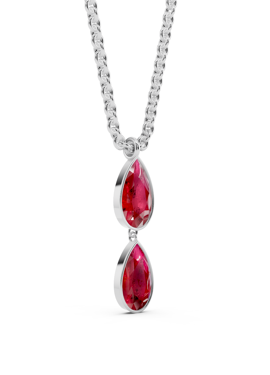 Double Ruby Drop Pendant