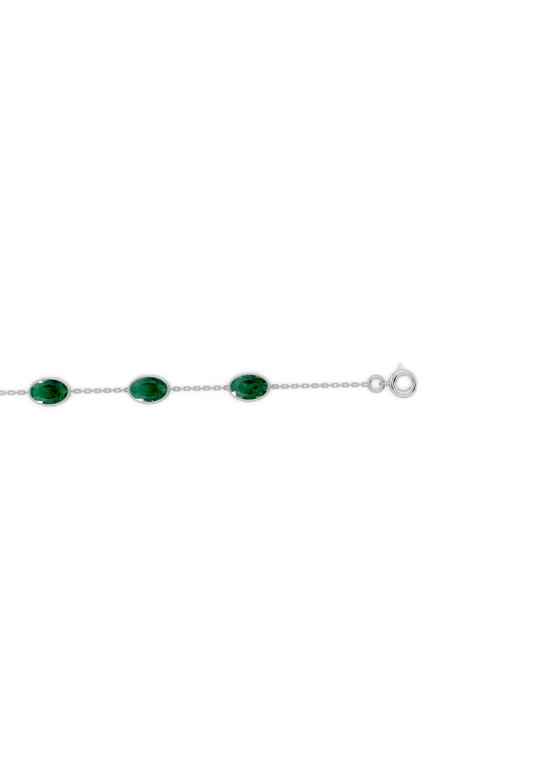 Emerald Solitaire Strand Bracelet