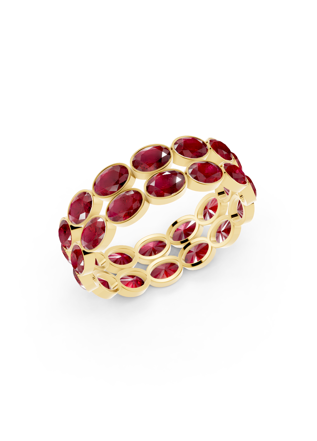 Ruby Oval Double-Row Eternity Ring