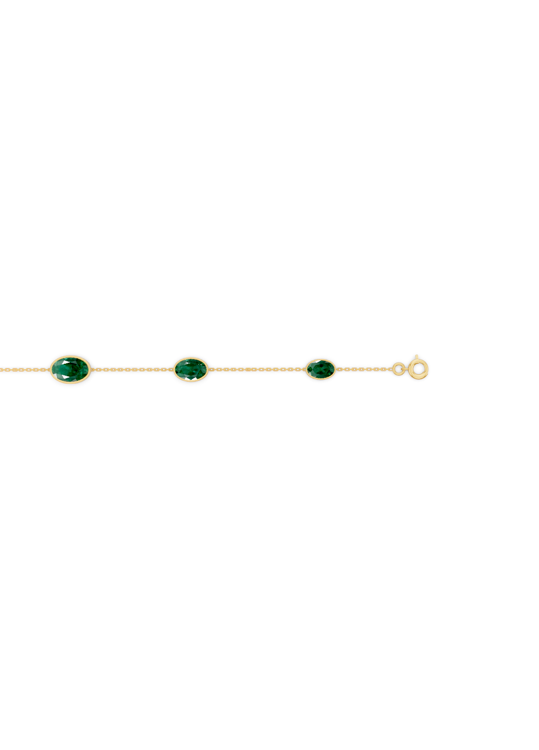 Crimson Emerald Solitaire Strand Bracelet