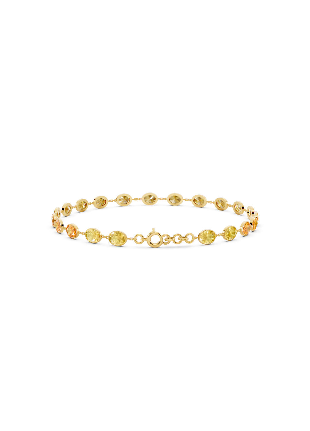 Multicolor Sapphire Bezel-Set Tennis Bracelet