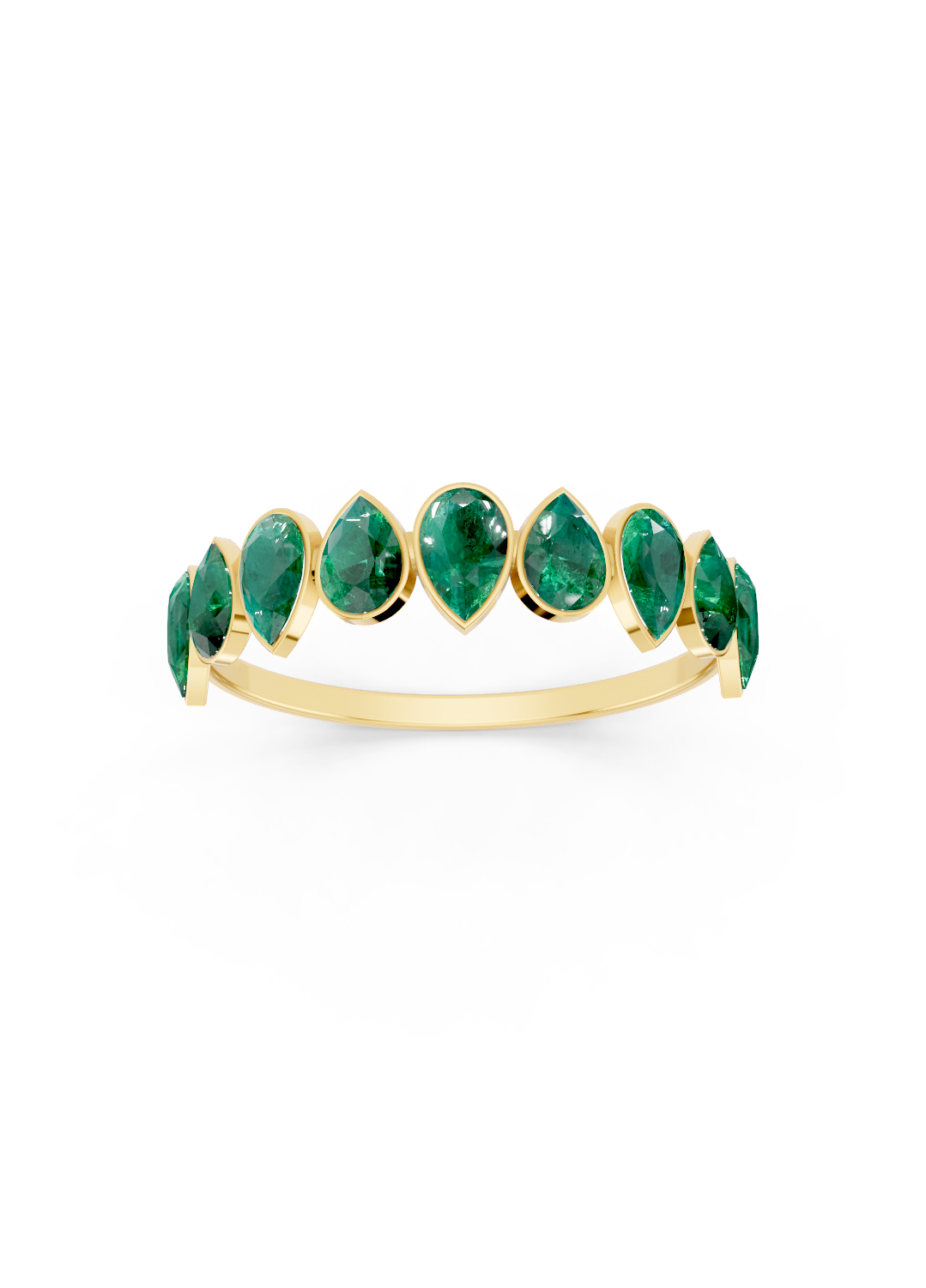 Emerald Alternating Pear Eternity Ring