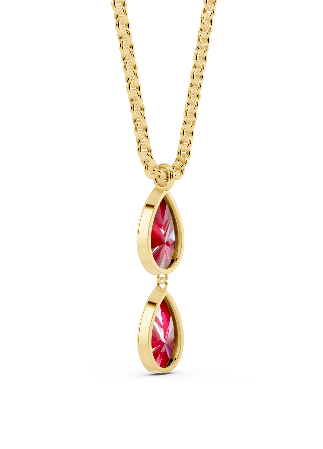 Double Ruby Drop Pendant