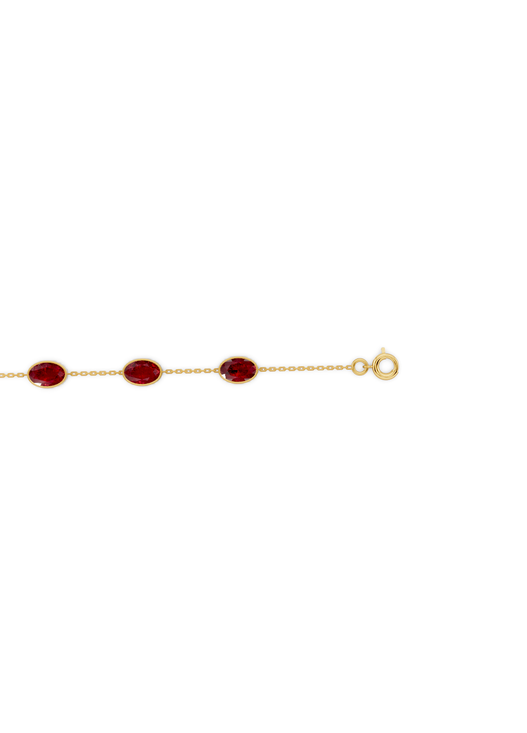 Ruby Solitaire Strand Bracelet