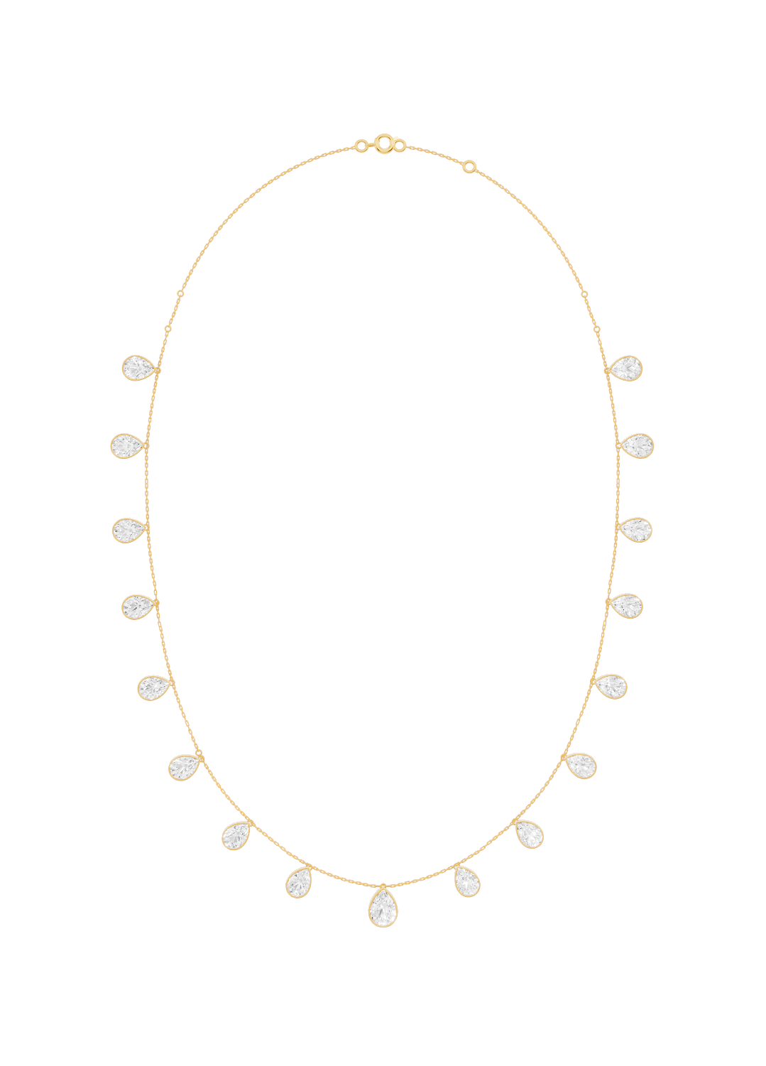 Diamond Drop Bezel-Set Necklace