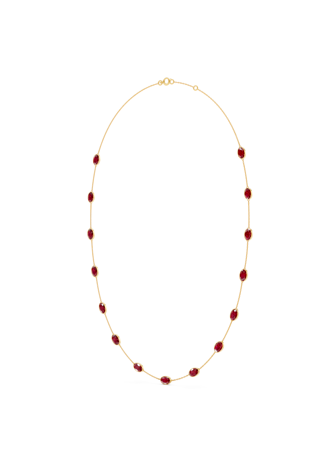 Ruby Bezel-Set Necklace
